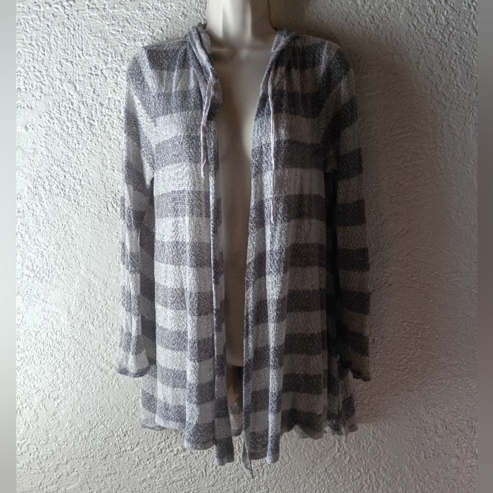 T/O Grey Striped Cardigan